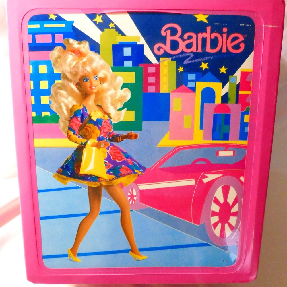 Barbie Doll Pink Carrying Case Toy Trunk VINTAGE 1991